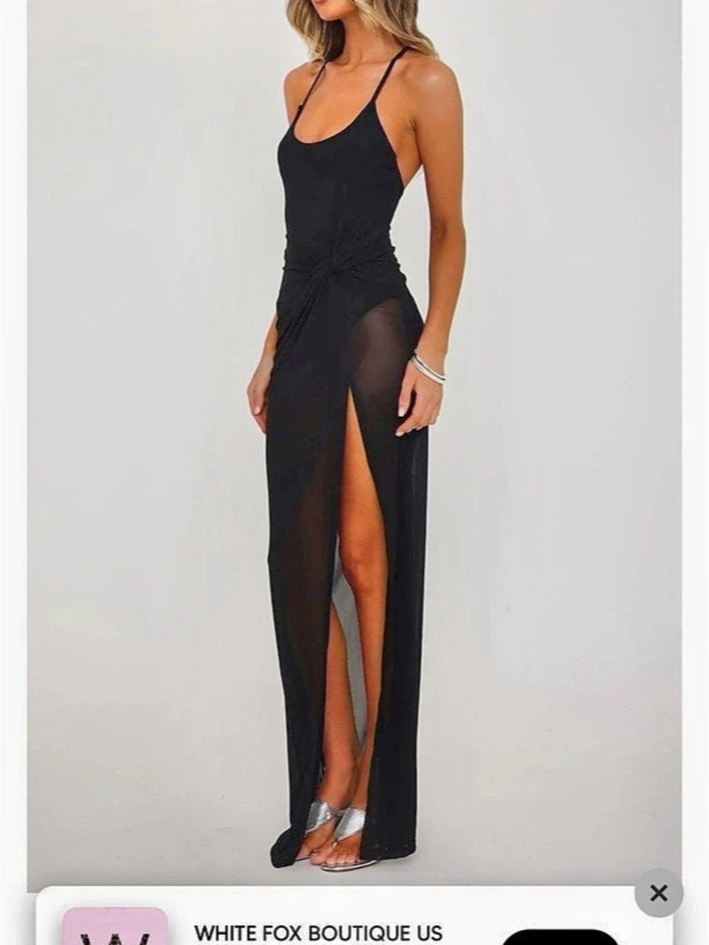 White Fox Mykonos Love Maxi Dress Black